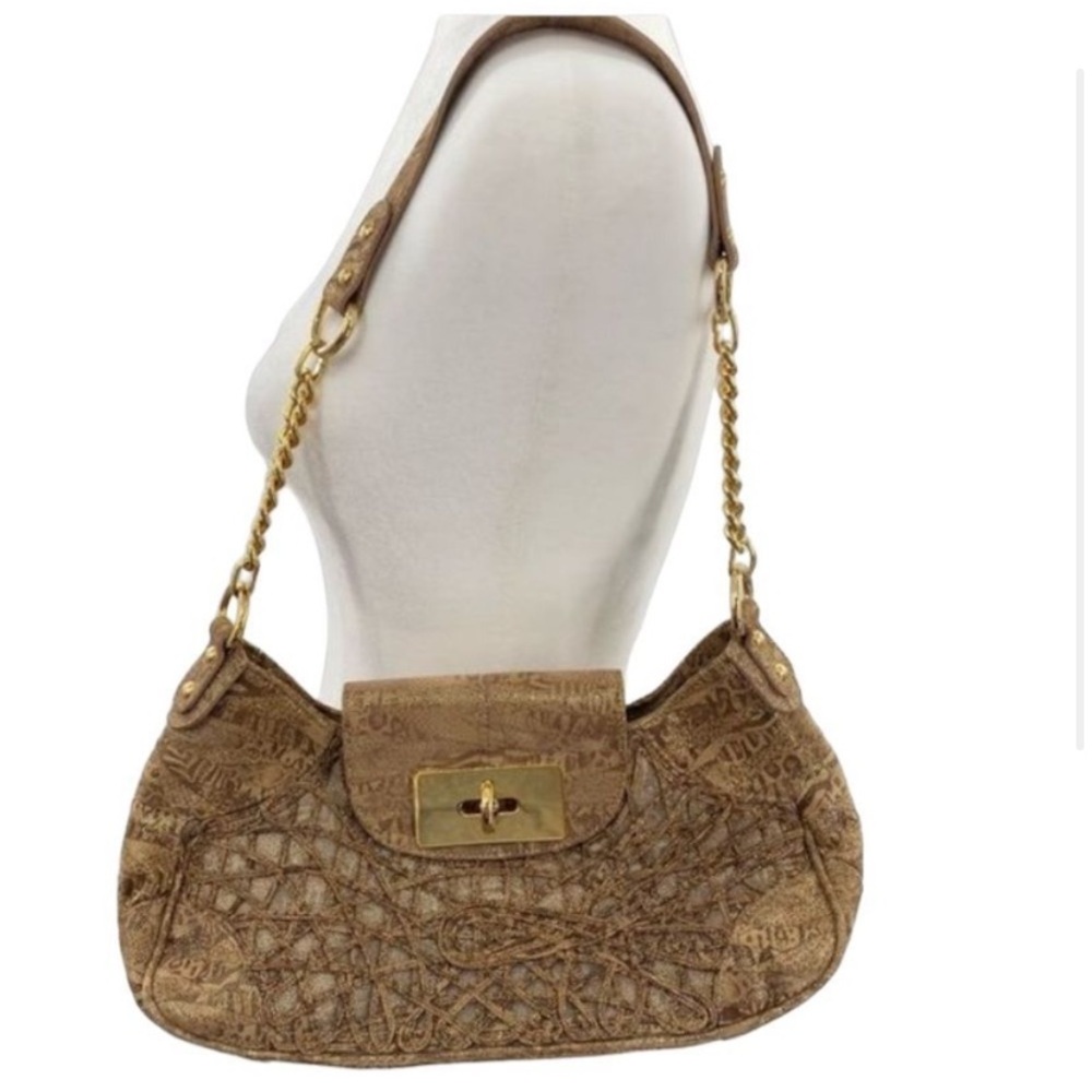 STUART WEITZMAN Gold Chain Strap Shoulder Bag